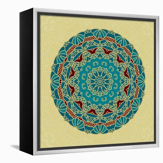 Round Decorative Design Element-epic44-Framed Stretched Canvas