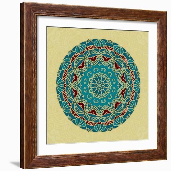 Round Decorative Design Element-epic44-Framed Art Print