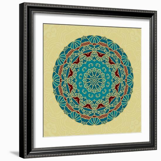 Round Decorative Design Element-epic44-Framed Art Print