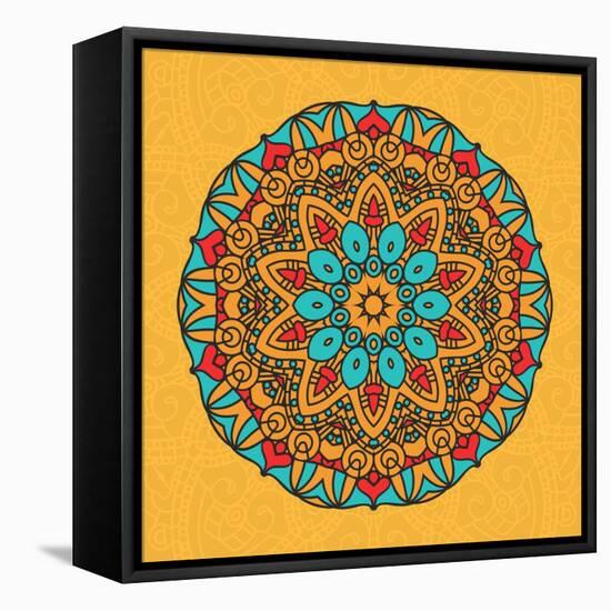 Round Decorative Design Element-epic44-Framed Stretched Canvas