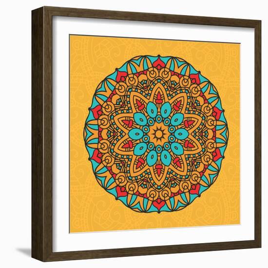 Round Decorative Design Element-epic44-Framed Art Print