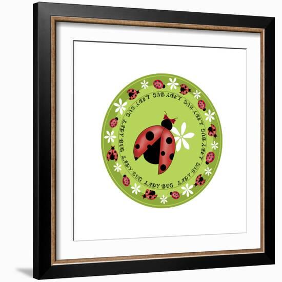 Round Lady Bug-Maria Trad-Framed Giclee Print