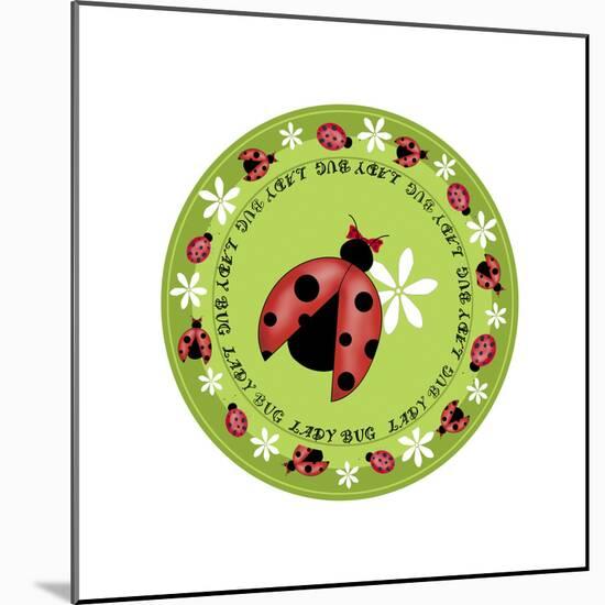 Round Lady Bug-Maria Trad-Mounted Giclee Print