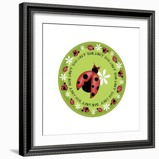 Round Lady Bug-Maria Trad-Framed Giclee Print