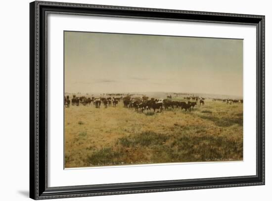 Round-Up At Work Cutting Big Dry Montana-Huffman-Framed Art Print