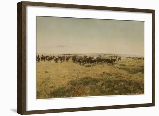 Round-Up At Work Cutting Big Dry Montana-Huffman-Framed Art Print