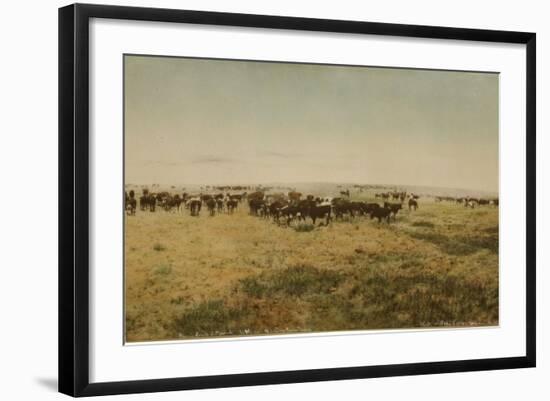Round-Up At Work Cutting Big Dry Montana-Huffman-Framed Art Print