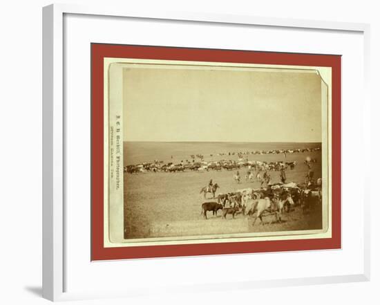 Round-Up Scenes on Belle Fouche [Sic] in 1887-John C. H. Grabill-Framed Giclee Print