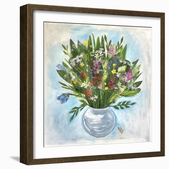 Round vase, 2021 (acrylic on board)-Sarah Thompson-Engels-Framed Giclee Print