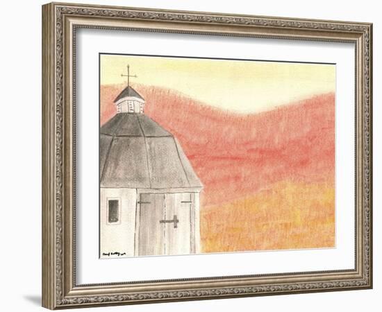 Round White Barn-Cheryl Bartley-Framed Giclee Print