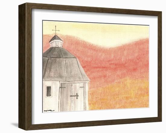 Round White Barn-Cheryl Bartley-Framed Giclee Print