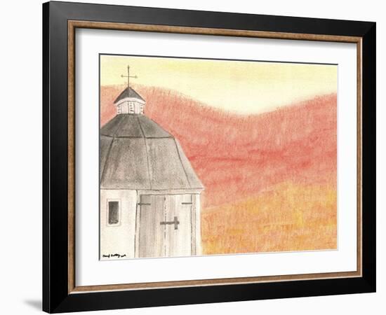 Round White Barn-Cheryl Bartley-Framed Giclee Print