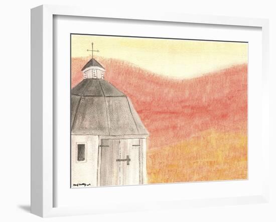 Round White Barn-Cheryl Bartley-Framed Giclee Print