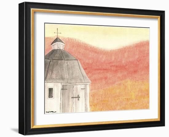 Round White Barn-Cheryl Bartley-Framed Giclee Print