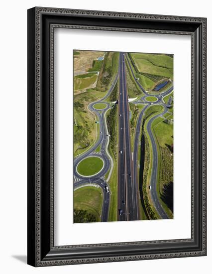 Roundabouts and Upper Harbour Motorway, Hobsonville, Auckland, North Island, New Zealand-David Wall-Framed Photographic Print