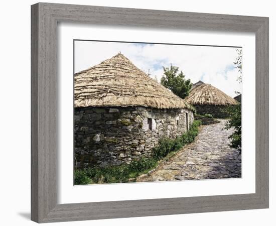 Rounded Thatched Pallozas of Celtic Origin, Cebreiro, Lugo Area, Galicia, Spain-Ken Gillham-Framed Photographic Print