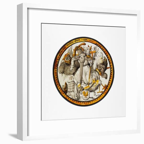 Roundel with the Temptation of Saint Anthony, 1532-German School-Framed Giclee Print