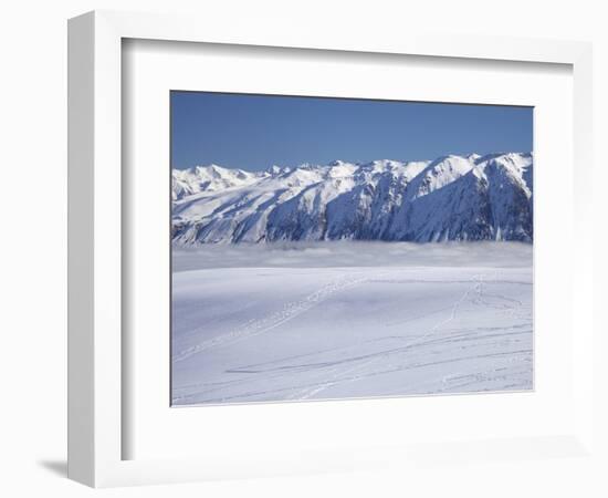 Roundhill Ski Area with Lake Tekapo and Hall Range, Mackenzie Country, South Island, New Zealand-David Wall-Framed Photographic Print