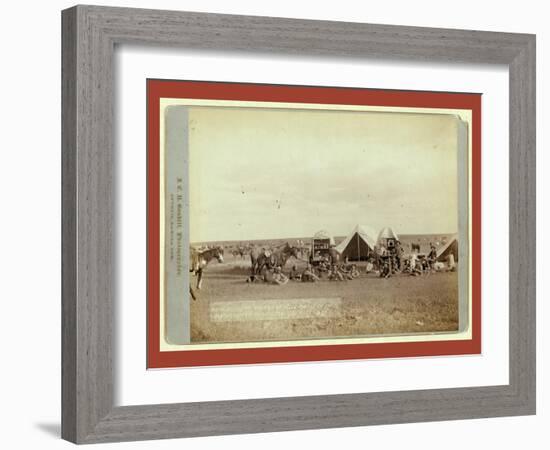 Roundup Scenes on Belle Fouche [Sic] in 1887-John C. H. Grabill-Framed Giclee Print