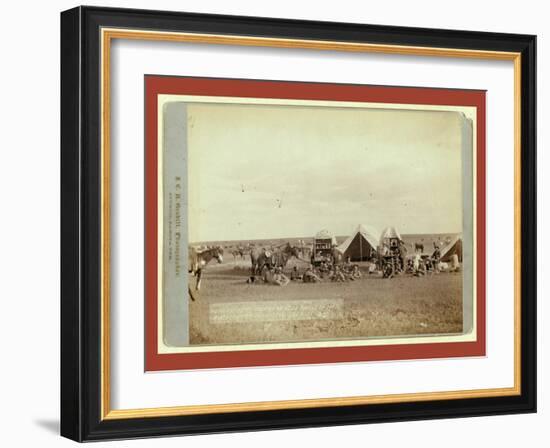 Roundup Scenes on Belle Fouche [Sic] in 1887-John C. H. Grabill-Framed Giclee Print