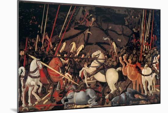 Rout of St. Roman (Battle of St Roman),by Paolo Uccello, c. 1436-1439 . Uffizi Gallery, Florence-Paolo Uccello-Mounted Art Print