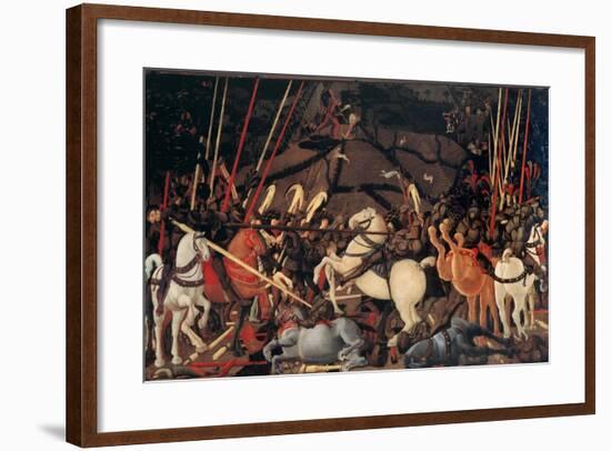 Rout of St. Roman (Battle of St Roman),by Paolo Uccello, c. 1436-1439 . Uffizi Gallery, Florence-Paolo Uccello-Framed Art Print