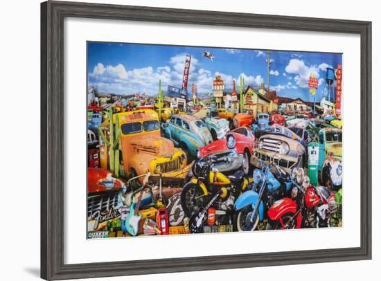 Route 66 Crossroads-John Roy-Framed Giclee Print