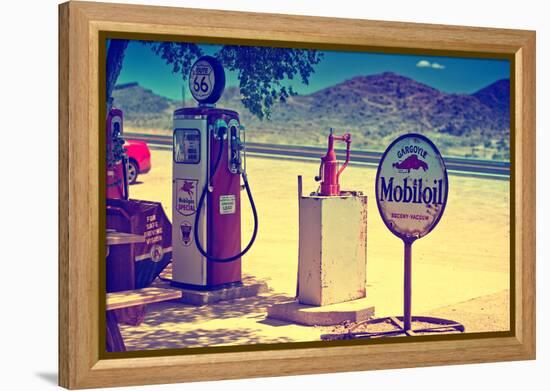 Route 66 - Gas Station - Arizona - United States-Philippe Hugonnard-Framed Premier Image Canvas