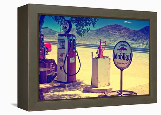 Route 66 - Gas Station - Arizona - United States-Philippe Hugonnard-Framed Premier Image Canvas