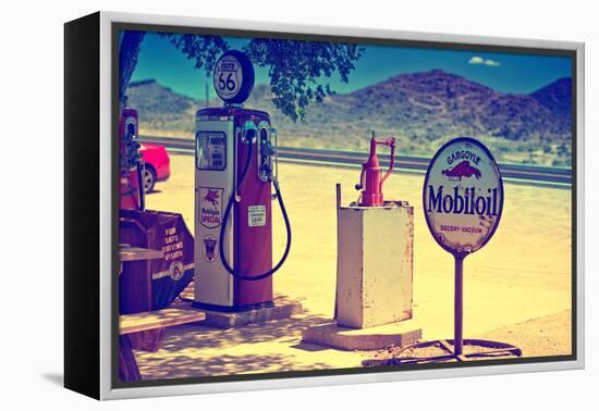 Route 66 - Gas Station - Arizona - United States-Philippe Hugonnard-Framed Premier Image Canvas