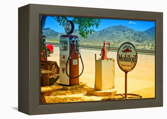 Route 66 - Gas Station - Arizona - United States-Philippe Hugonnard-Framed Premier Image Canvas