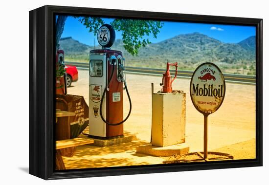 Route 66 - Gas Station - Arizona - United States-Philippe Hugonnard-Framed Premier Image Canvas