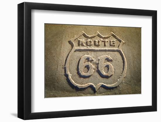 Route 66 Historic Sign, Petrified Forest National Park, Arizona, Usa-Russ Bishop-Framed Photographic Print