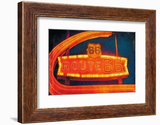 Route 66 Neon Sign - Lantern Press Photography-Lantern Press-Framed Photographic Print