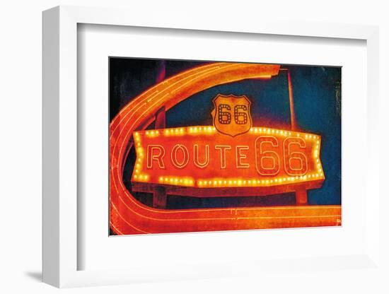 Route 66 Neon Sign - Lantern Press Photography-Lantern Press-Framed Photographic Print