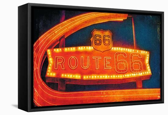 Route 66 Neon Sign - Lantern Press Photography-Lantern Press-Framed Premier Image Canvas