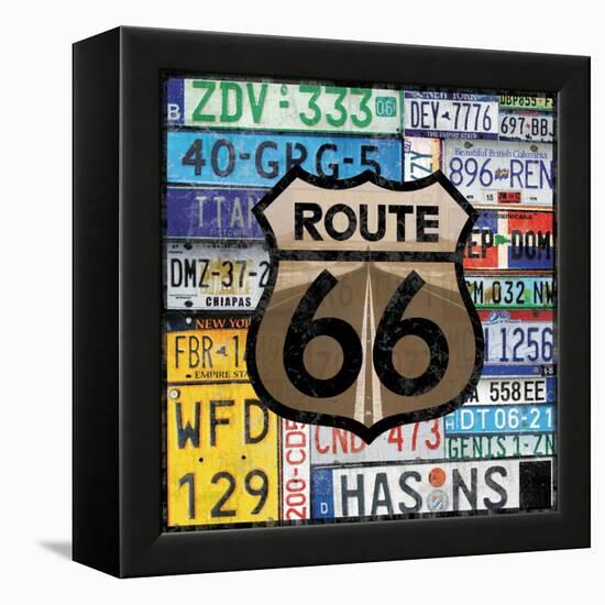 Route 66 Plates-Lauren Gibbons-Framed Stretched Canvas
