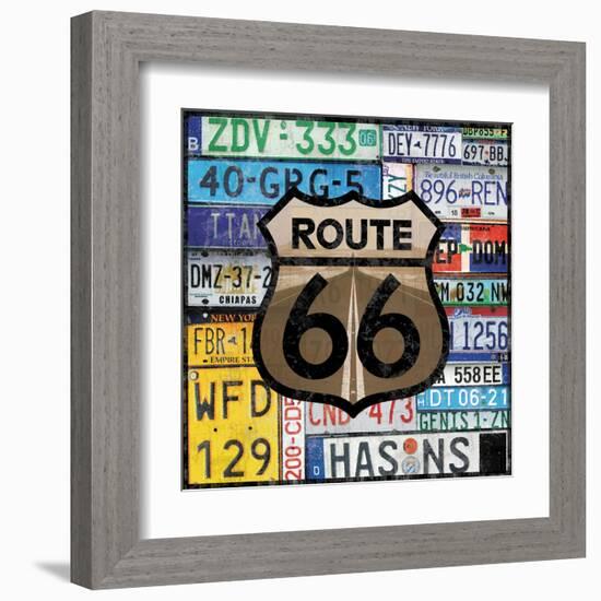 Route 66 Plates-Lauren Gibbons-Framed Art Print