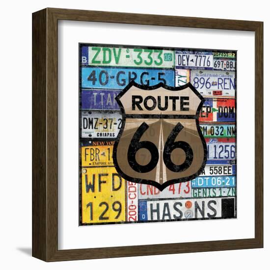 Route 66 Plates-Lauren Gibbons-Framed Art Print