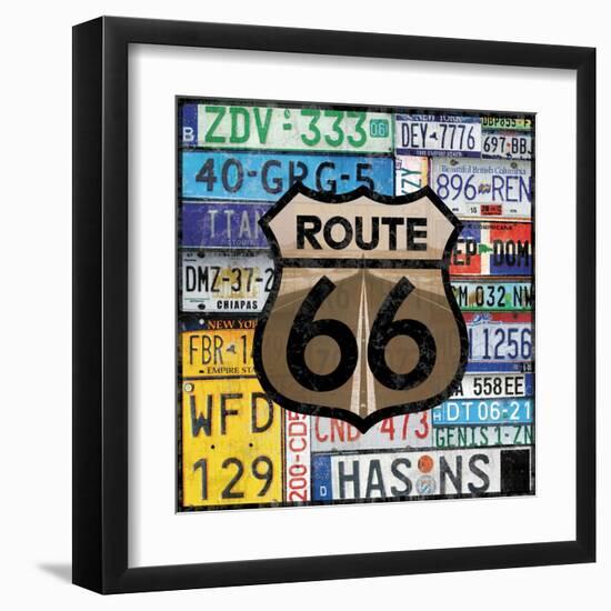 Route 66 Plates-Lauren Gibbons-Framed Art Print