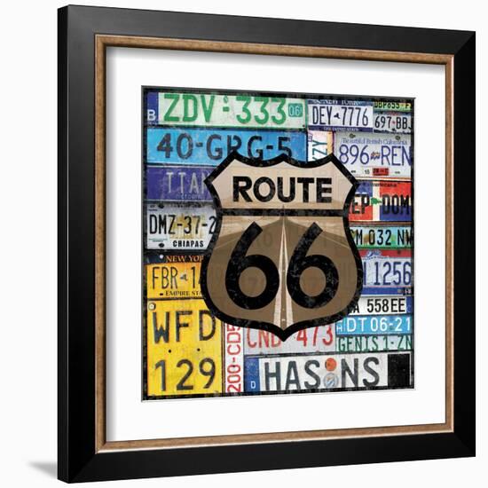 Route 66 Plates-Lauren Gibbons-Framed Art Print