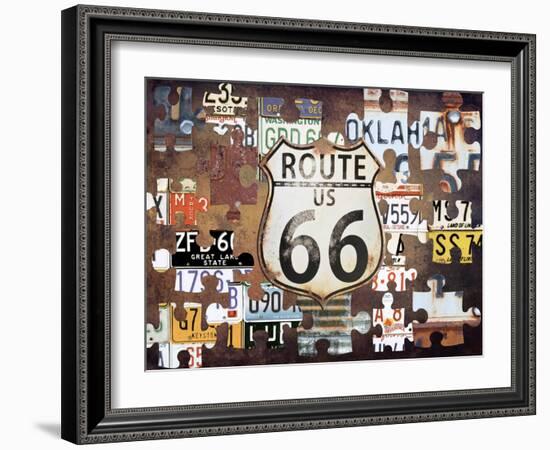 Route 66 Puzzle-Sheldon Lewis-Framed Art Print