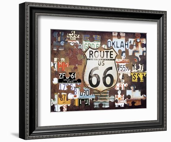 Route 66 Puzzle-Sheldon Lewis-Framed Art Print