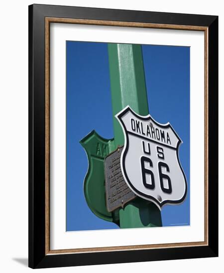 Route 66 Sign, Chandler City, Oklahoma, United States of America, North America-Richard Cummins-Framed Photographic Print