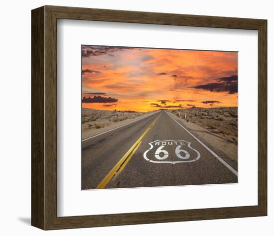 Route 66 Sign Mojave Desert-null-Framed Premium Giclee Print