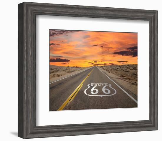 Route 66 Sign Mojave Desert-null-Framed Art Print