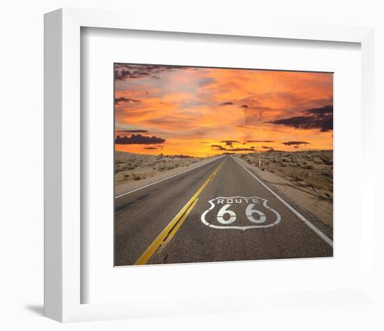 Route 66 Sign Mojave Desert-null-Framed Art Print