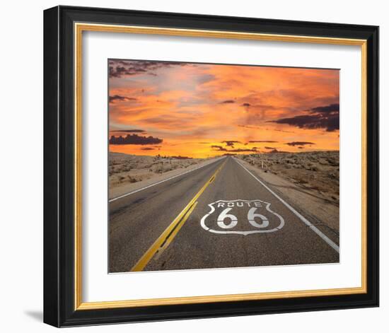 Route 66 Sign Mojave Desert-null-Framed Art Print