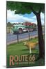 Route 66 - Truck with Tractors-Lantern Press-Mounted Art Print