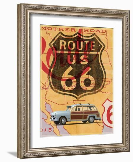 Route 66 Vintage Postcard-Edward M. Fielding-Framed Art Print